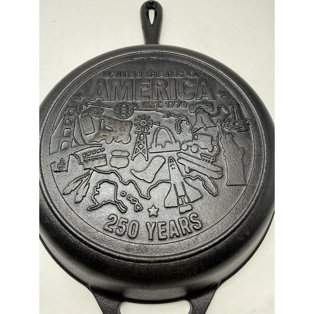 Lodge L8SK3 10.25 inch Cast Iron Skillet 250th Anniversary Special Logo